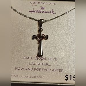 Vintage IOB Hallmark cross necklace